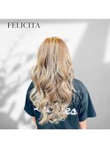 【FELICITA】外国人風バレイヤージュ×ハイトーンカラー