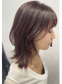 ピンクブラウン　　レイヤーカット 20代、30代、40代女性