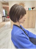丸みショートボブ/サイドバング/20代30代40代