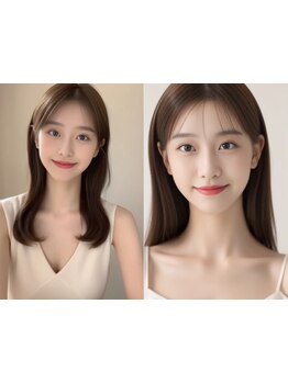 【カット+柔らか縮毛矯正+高級ケアTR\19800】ダメージを抑え、地毛風の自然なストレートヘアに導く[名古屋]