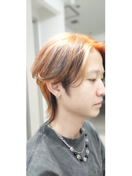 アース 菊名店(HAIR&MAKE EARTH) センターわけメンズウルフカット