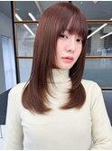 韓国風レイヤー大人可愛いロングシースルーバング20代30代40代