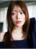 ☆レイヤーカット毛先ワンカールくせ毛風カール薄めバングデジパ