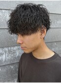 メンズマッシュパーマ波巻きスパイラルパーマニュアンスパーマ
