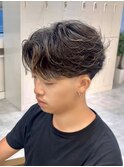 大分ニュアンスパーマセンターパートフェザーパーマ毛流れパーマ