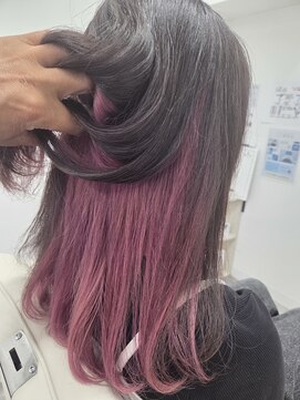 インナーカラー×ラベンダーピンク