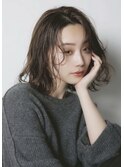 ボブパーマ波巻きパーマ顔まわりレイヤー長め前髪レイヤーカット