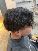 無造作×ツイスパ×センターパート