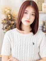 カバーヘア ブリス 戸田公園西口店(COVER HAIR bliss)&nbsp;ブリーチなしレッドブラウン切りっぱなしボブディ20代30代h5