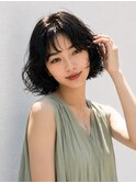 小顔ミディアムパーマミディアムデジタルパーマボブパーマ前髪