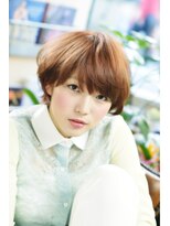 イグレックビス(igrek bis) IGREKBISジグザグバング×ブルージュ×3Dカラー×ミニマムボブ