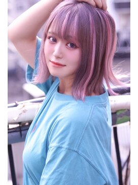 カプセル シンジュク(CAPSULE) ☆CAPSULE☆ピンクアッシュ&ピンクメッシュ　シールエクステ