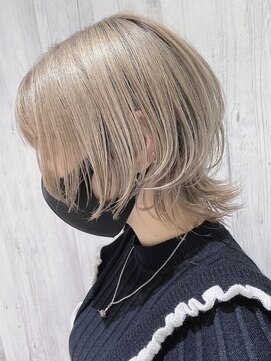 リアイス(Re:ICE) ミニウルフ/くすみブルー/流れるレイヤー/インナーハイライト