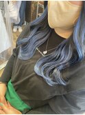 大人可愛い小顔ツヤ感インナーエクステ☆ネイビーブルー