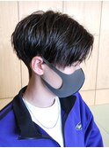 刈り上げマッシュ前下りセンターパートツイストスパイラルパーマ
