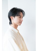 イオ 本厚木(io)&nbsp;センターパートウルフアッシュブラックコンマバング