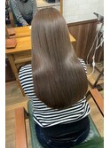 ★縮毛矯正ロング♪コスメストレート髪質改善アッシュベージュ