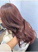 〈藤間〉ブリーチなし/ピンクベージュ/ツヤ感カラー/韓国ヘア