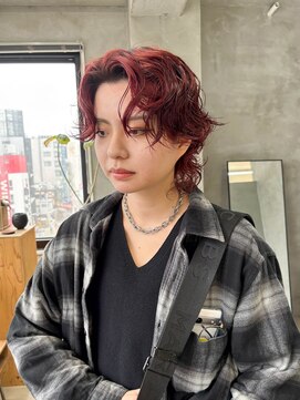 テトヘアー(teto hair) ウルフカット、ウルフパーマ、ニュアンスパーマ、レッドカラー