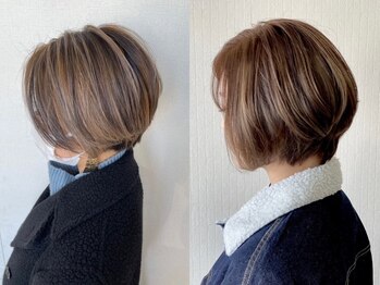 ハピネス 生桑店(happiness)の写真/大人女性からの支持が高いショートヘア＊髪質や骨格を見極めて、お顔がスッキリと見えるようにカット！