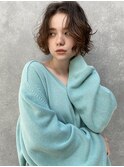 ボブ　　ミディアムボブ　　コテ巻き