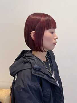 ブリーチなしガーネットカラー