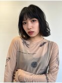 くせ毛風黒髪外ハネくびれミディアムウルフp1北浦和20代30代40代