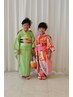 （お店に電話確認が必要）七五三着付け+セット→3歳5歳12100円　7歳15400円