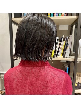 フェンヘアーアイス 中目黒(Fen.hair ici) 切りっぱなしボブ　ぱっつんカット　ナチュラルブラック