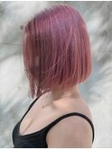 ba1709ピンクラベンダーマッシュルームヘア切りっぱなしモーブ