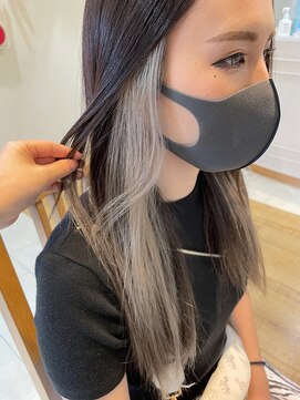 ヘアメイク アージュ 大野城 下大利店(HAIR MAKE age) ブルーブラック×インナーシルバー　20代30代