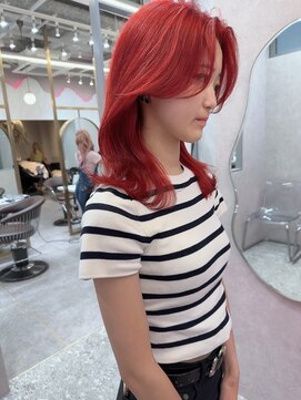 ロンド レア 天神大名店(Lond Le’a) ダブルカラーミルクティーベージュカラーブルーブラックブリーチ