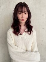 フレーム 博多店(FRAME)&nbsp;ザクザクレイヤー×ブリーチ無しピンクレッド【福岡/博多】