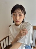 切りっぱなしボブ/暖色カラー/前髪/原宿神宮前