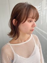 前髪 ネビージュ ボブルフ 黒髪 ワンレン 小顔 "