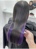 インナーカラー/パープル/髪質改善カラー/20代/30代/あま市/大治