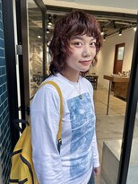 ダンボ(DUMBO)&nbsp;【sayaca】ウルフパーマ/ゆるふわミディアム/オレンジブラウン