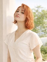 ルルズ(LULUS) オレンジベージュ京都駅ショートボブ京都駅ブリーチダブルカラー