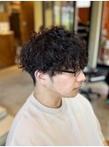 【山本智文】ツイストスパイラルパーマメンズマッシュ