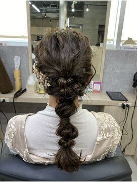ピークス 千葉店(Peaks) 編みおろし/ミルクティーベージュ/韓国巻き/顔周りカット/千葉