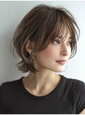 40代50代60代/白髪ぼかしハイライトレイヤーボブ