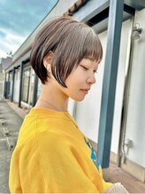 カットウェルズ粟殿店(Cut Well's smile&peace) ミルクティーブロンド/ダークブルー/デジタルパーマ/桜井粟殿