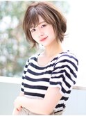 ミディアム20代30代40代50代ストレートレイヤー前髪なし表参道