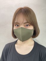 オジョマノ(OjOmano)&nbsp;前下がりワンレン/ハイトーンミルクティーベージュ　千歳烏山