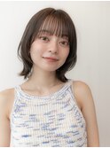 レイヤーボブハッシュカットワイドバングイメチェン小顔