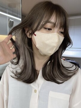 サイン 表参道(SIGN) 切りっぱなしボブレイヤーボブインナーカラーベージュカラー