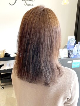 レポヘアー(Repos hair) 小顔ミルクティベージュヘルシースタイルふんわりカール