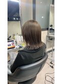 【透明感ブラウン×切りっぱなしミディアム】札幌美容室