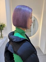 ノク(nok) ラベンダー_黒髪ボブルフネビージュ小顔ワンレン