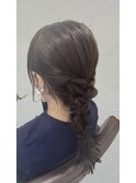 結婚式お呼ばれ 編みおろしアレンジ